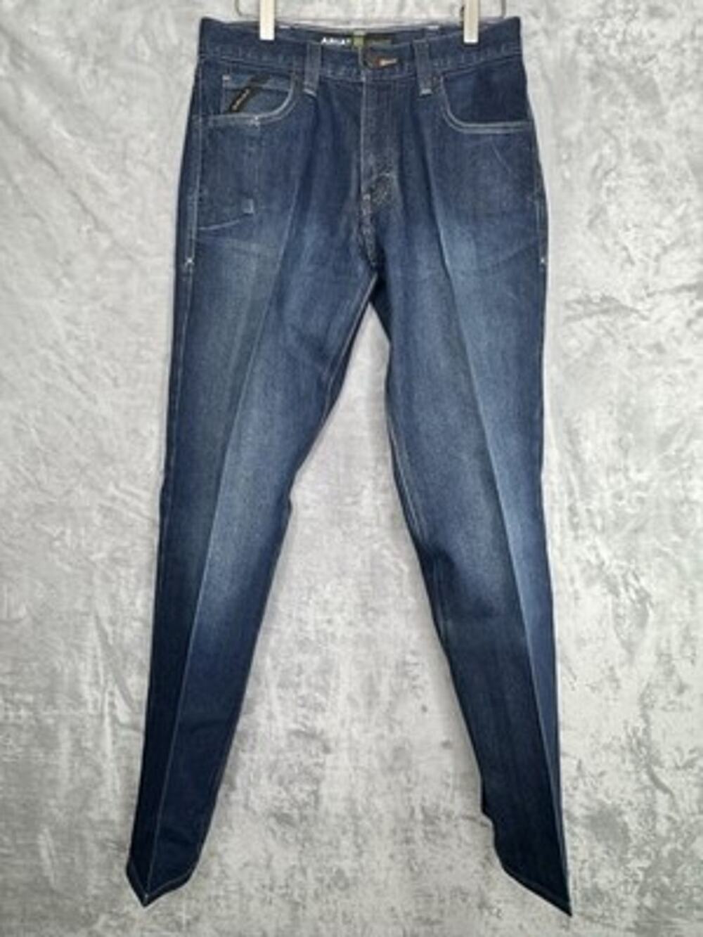 Ariat Rebar M5 Straight Jeans Mens 30x32 Blue Denim Stretch Work Western Pants